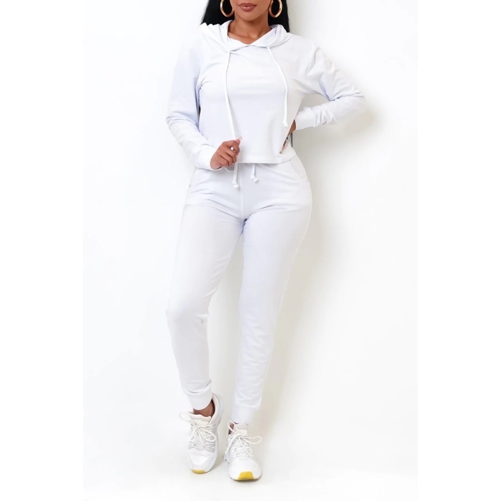 Lazy Vibe Pant Set White Size S
